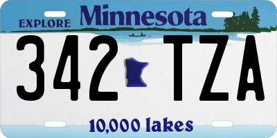 MN license plate 342TZA