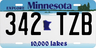 MN license plate 342TZB