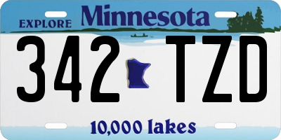 MN license plate 342TZD