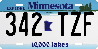 MN license plate 342TZF