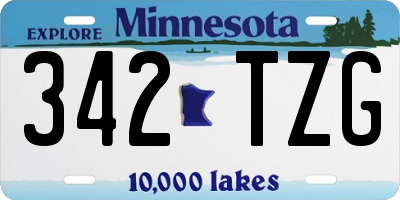 MN license plate 342TZG