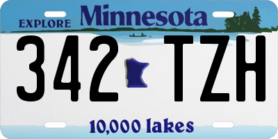 MN license plate 342TZH