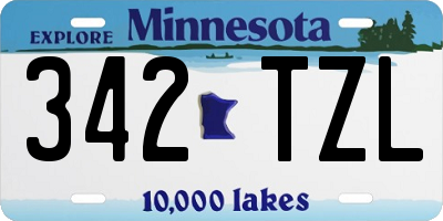 MN license plate 342TZL