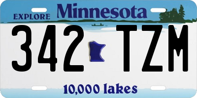 MN license plate 342TZM