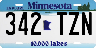 MN license plate 342TZN
