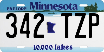 MN license plate 342TZP