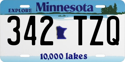 MN license plate 342TZQ