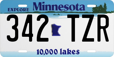 MN license plate 342TZR