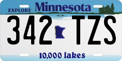 MN license plate 342TZS