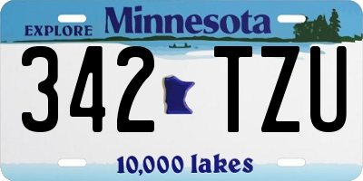 MN license plate 342TZU
