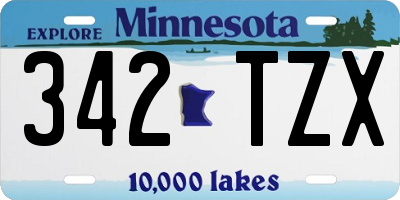 MN license plate 342TZX