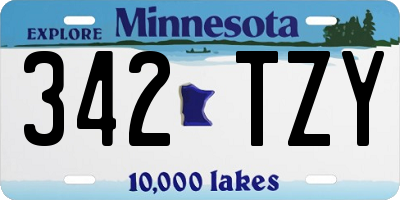 MN license plate 342TZY