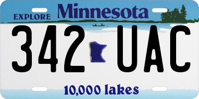 MN license plate 342UAC