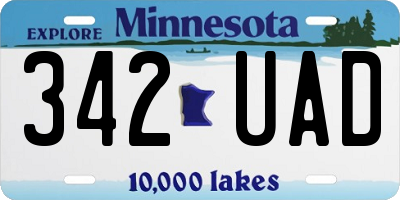 MN license plate 342UAD