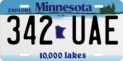 MN license plate 342UAE
