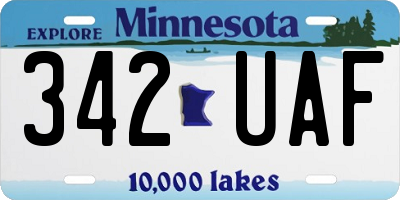MN license plate 342UAF