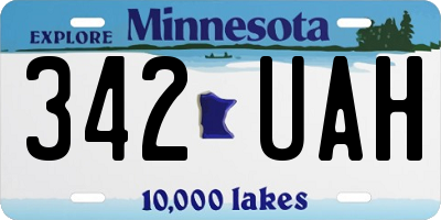 MN license plate 342UAH