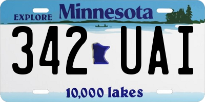 MN license plate 342UAI