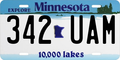 MN license plate 342UAM