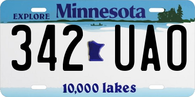 MN license plate 342UAO