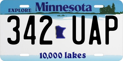 MN license plate 342UAP