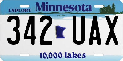 MN license plate 342UAX