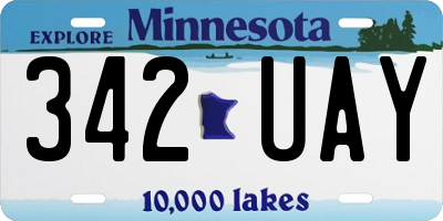 MN license plate 342UAY
