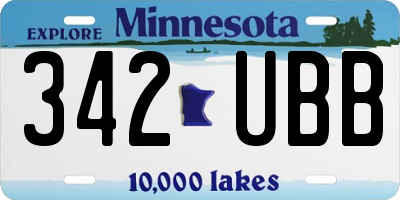 MN license plate 342UBB