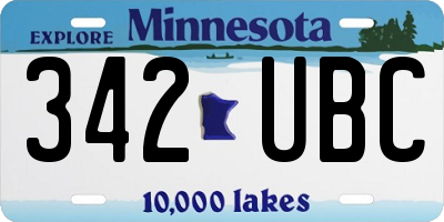 MN license plate 342UBC
