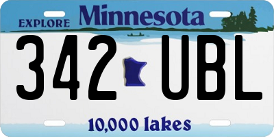 MN license plate 342UBL
