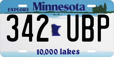 MN license plate 342UBP