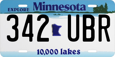 MN license plate 342UBR