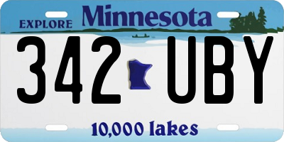 MN license plate 342UBY