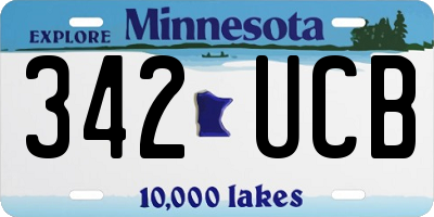 MN license plate 342UCB