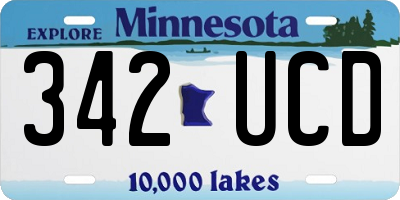MN license plate 342UCD