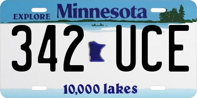 MN license plate 342UCE
