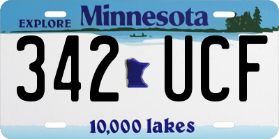MN license plate 342UCF