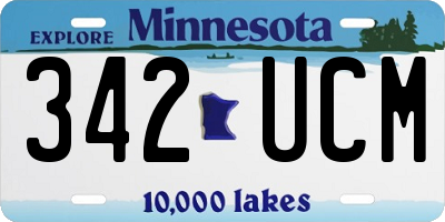 MN license plate 342UCM
