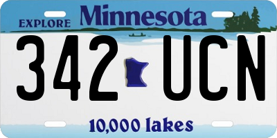 MN license plate 342UCN