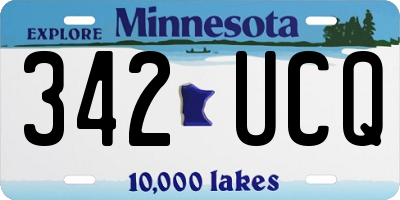 MN license plate 342UCQ