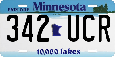 MN license plate 342UCR