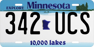 MN license plate 342UCS