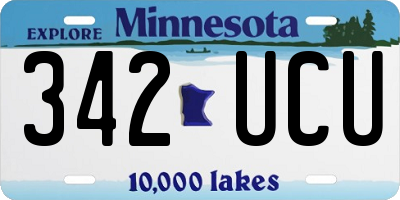 MN license plate 342UCU