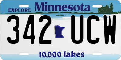 MN license plate 342UCW