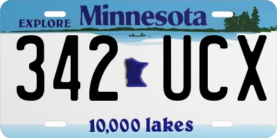 MN license plate 342UCX