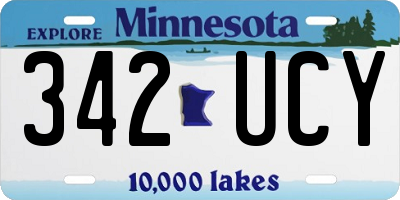 MN license plate 342UCY