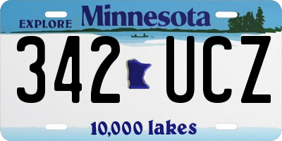 MN license plate 342UCZ