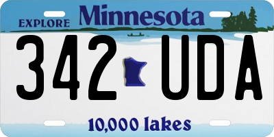 MN license plate 342UDA