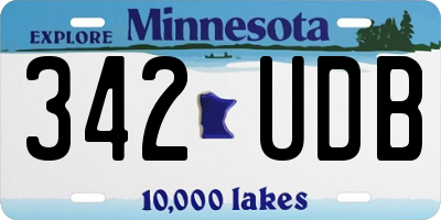 MN license plate 342UDB