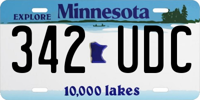 MN license plate 342UDC